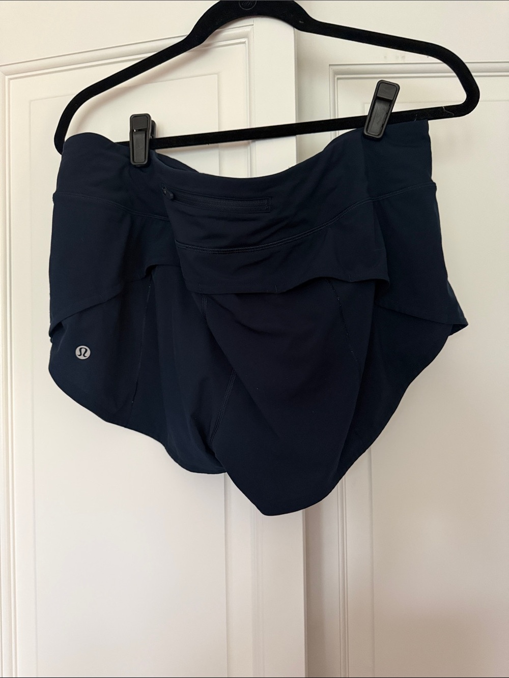 lululemon athletica Navy Athletic Running Shorts with Back Zip Pocket